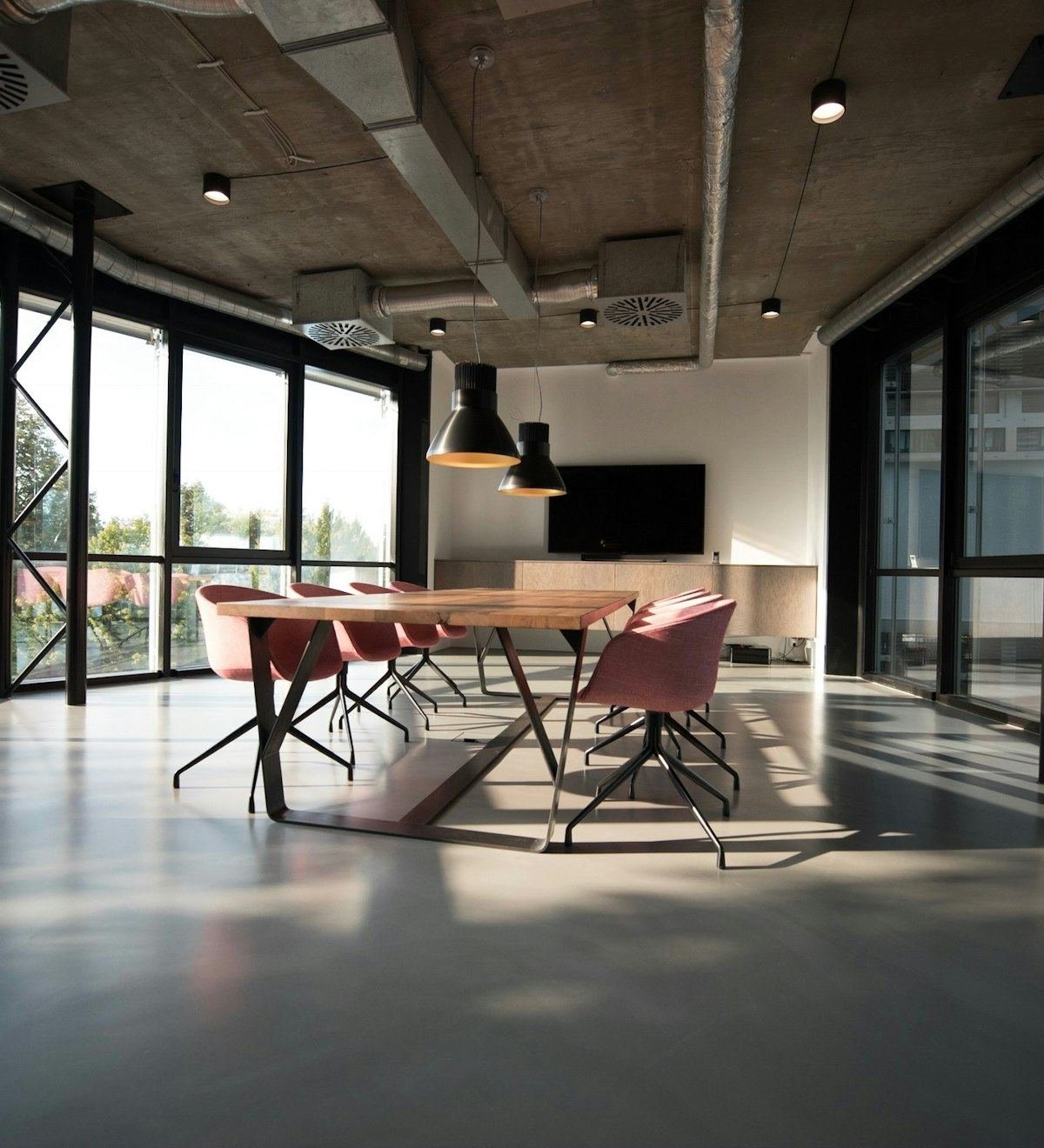 Modern glass-walled consultancy office